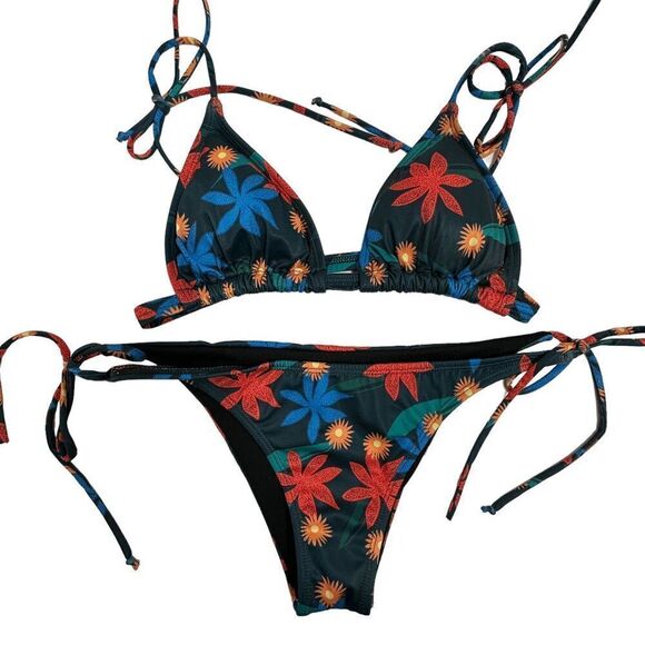 Floral Print Bikini Set - Multicolor - Picture 1 of 6